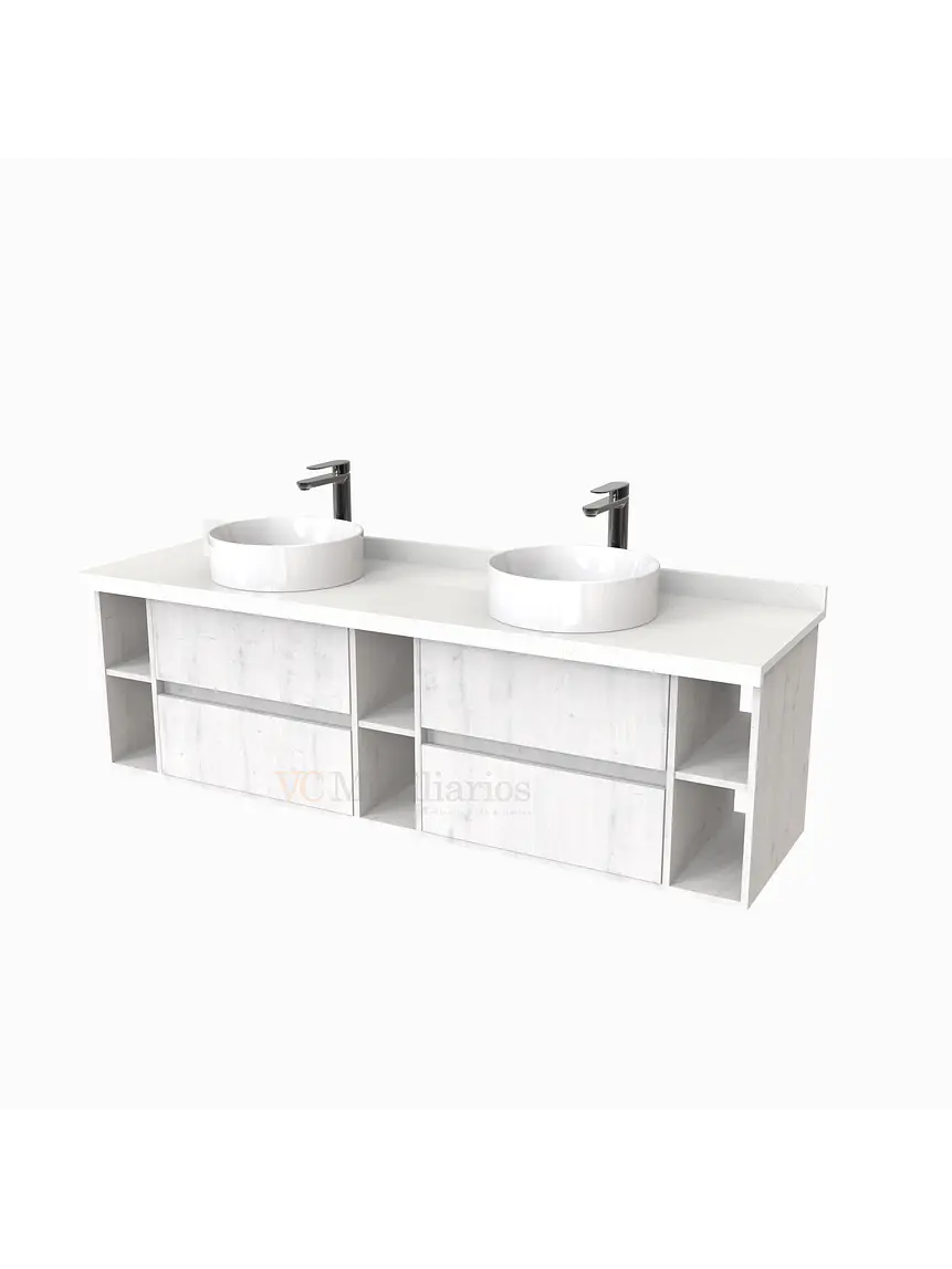 Mueble Vanitorio  para lavamanos sobreponer Doble de 170 cm M5-1730-SPA / Alaska 1