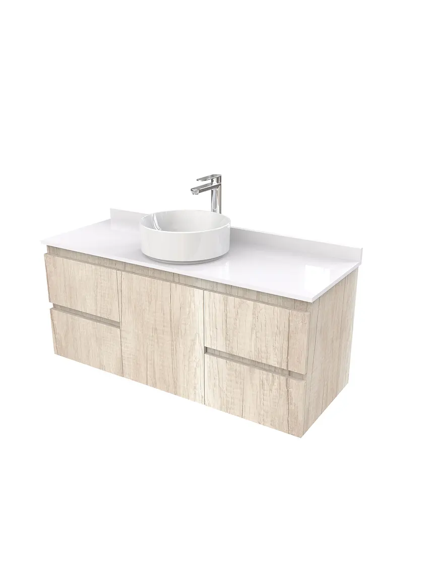 Mueble Vanitorio  aereo para lavamanos sobreponer simple de 130 cm M2-1330-SPA / Toscana 1