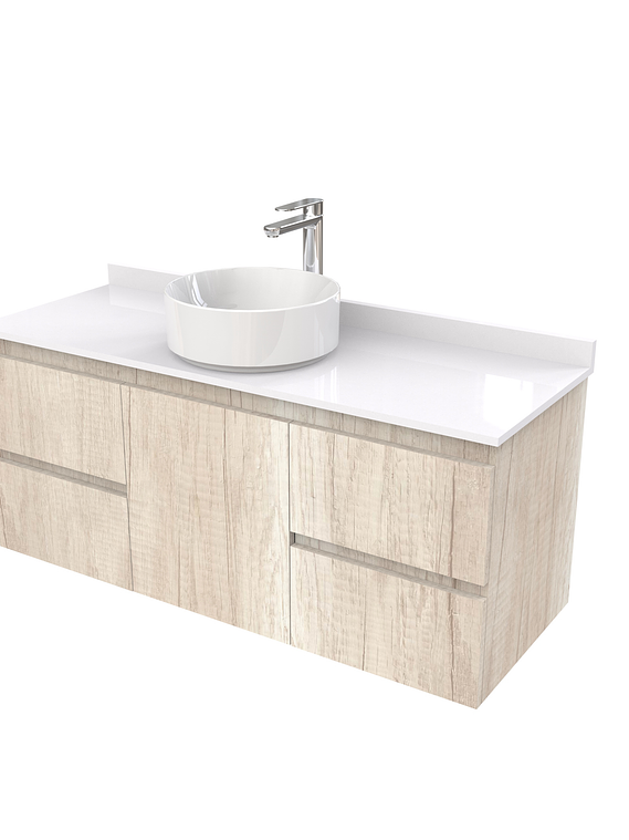 Mueble Vanitorio  aereo para lavamanos sobreponer simple de 130 cm M2-1330-SPA / Toscana 1