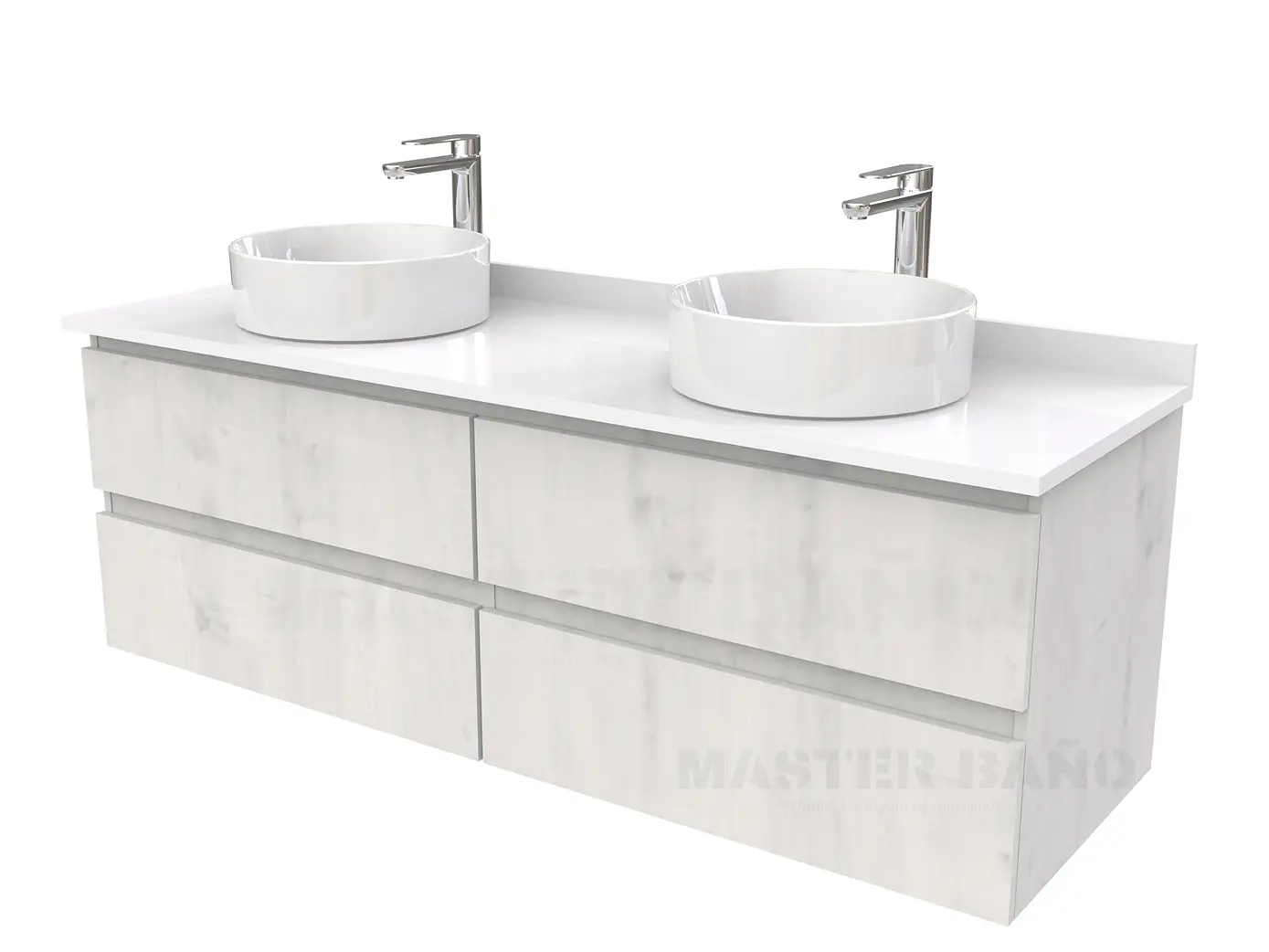 Mueble Vanitorio  para lavamanos sobreponer simple de 180 cm M4-1830-SPA / Alaska 1