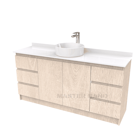 Mueble Vanitorio al piso para lavamanos sobreponer simple de 160 cm M2-1630-SPA / Provenzal