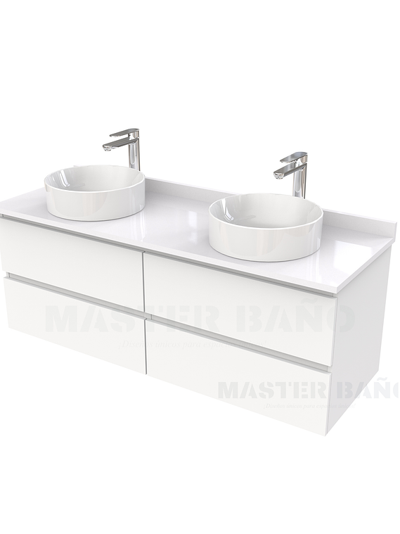 Mueble Vanitorio  para lavamanos sobreponer simple de 160 cm M4-1630-SPA / Blanco 1