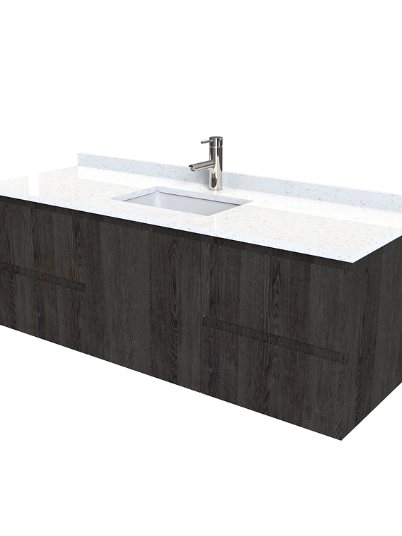 Mueble vanitorio aereo de 140 cm con cubierta de cuarzo / M2-1438-A / Espresso 1