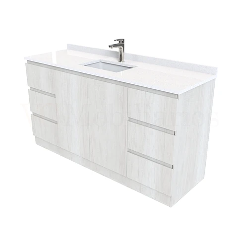 Mueble vanitorio al piso de 150 cm con cubierta de cuarzo M2-1538 / Toscana