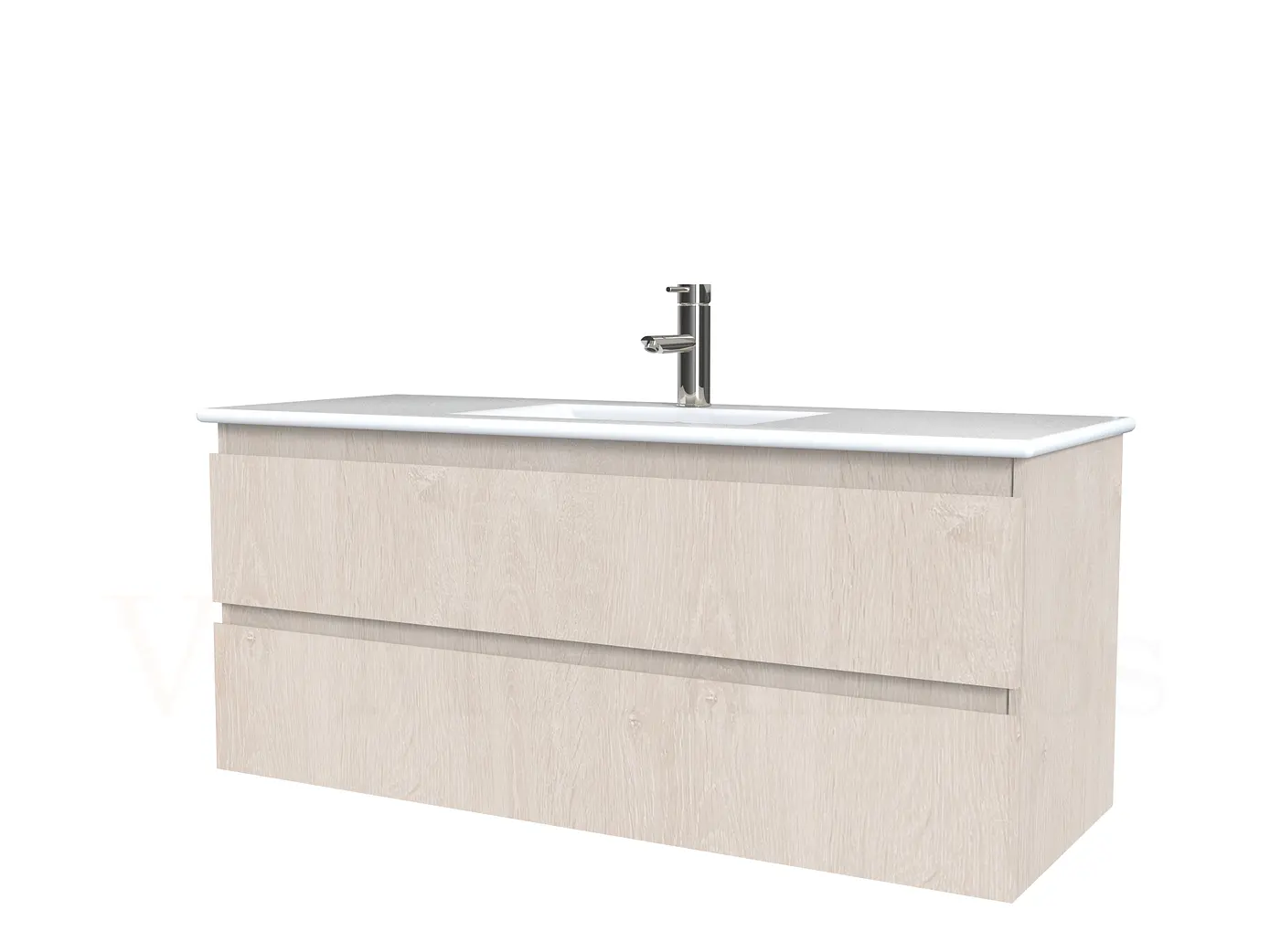 Mueble vanitorio aereo con cubierta de loza de 100 cm / M3-1001-A / Provenzal 1