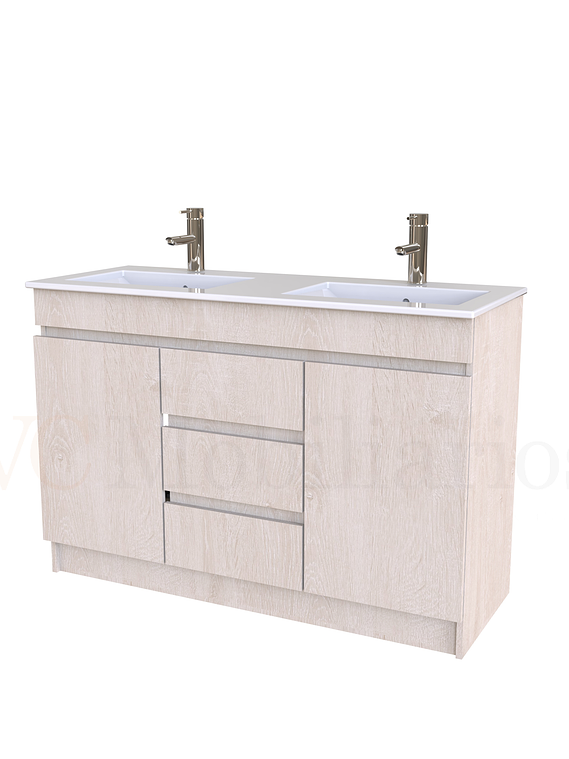 Mueble vanitorio doble al piso de 120 cm con cubierta de loza / M2-1201-D / Provenzal 1