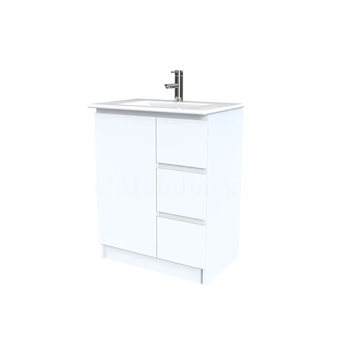Mueble vanitorio al piso  de 60  cm con cubierta de loza M2-601  / Blanco