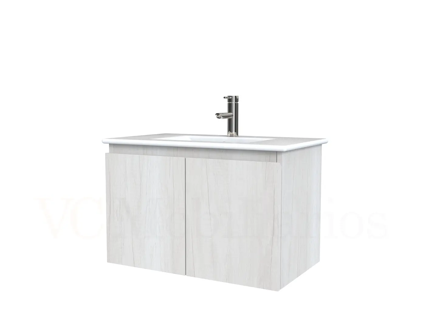 Mueble vanitorio aereo con cubierta de loza de 70 cm  /  Toscana 1