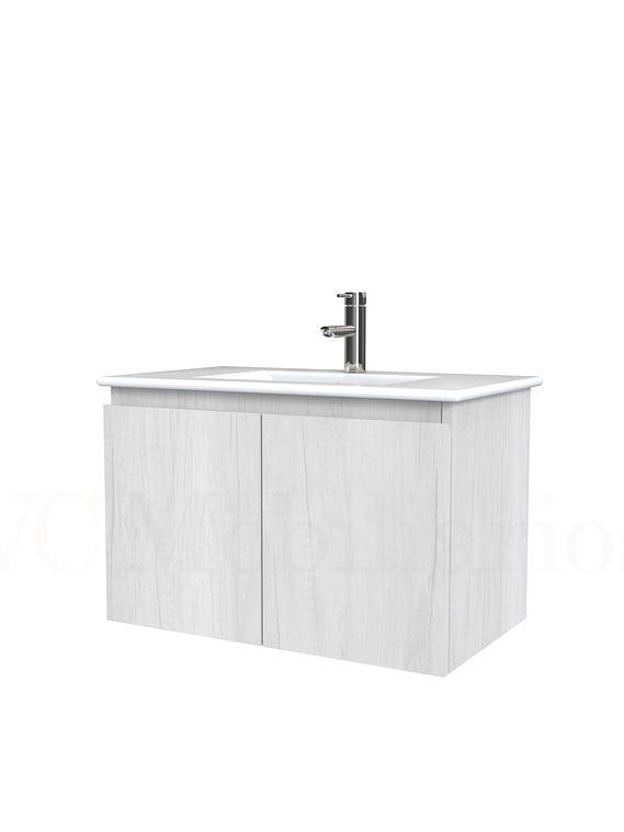 Mueble vanitorio aereo con cubierta de loza de 70 cm  /  Toscana 1