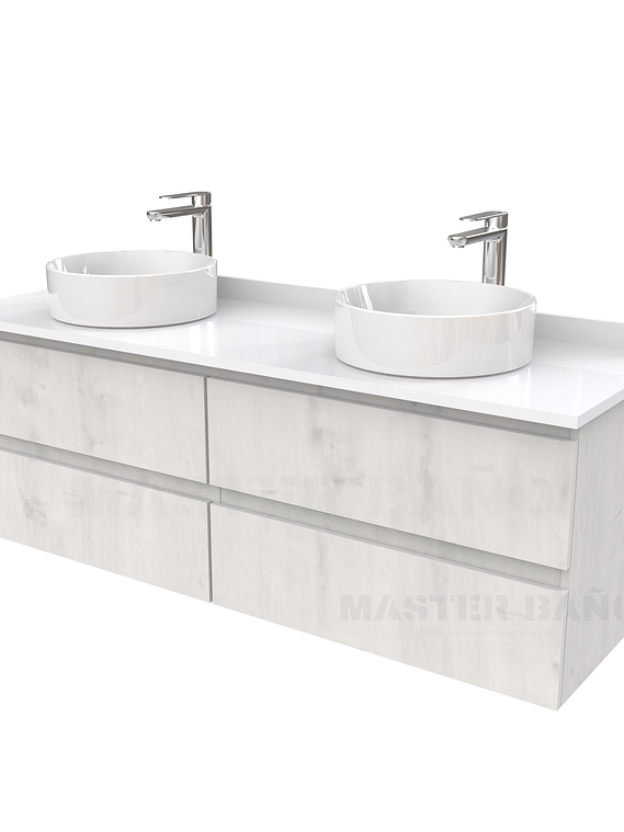 Mueble Vanitorio  para lavamanos sobreponer simple de 170 cm M4-1730-SPA / Alaska 1