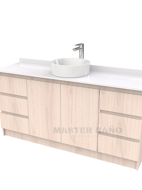 Mueble Vanitorio al piso para lavamanos sobreponer simple de 160 cm M2-1630-SPA / Nougat 1