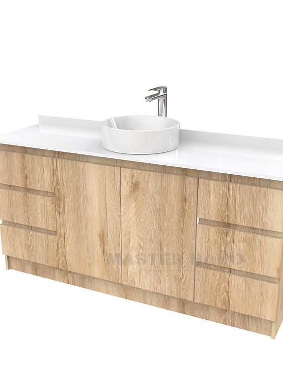 Mueble Vanitorio al piso para lavamanos sobreponer simple de 200 cm M2-2030-SPA / Cava 1