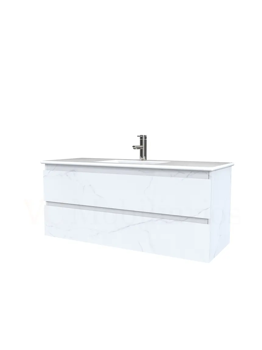 Mueble vanitorio aereo con cubierta de loza de 100 cm / M3-1001-A / Marmara 1