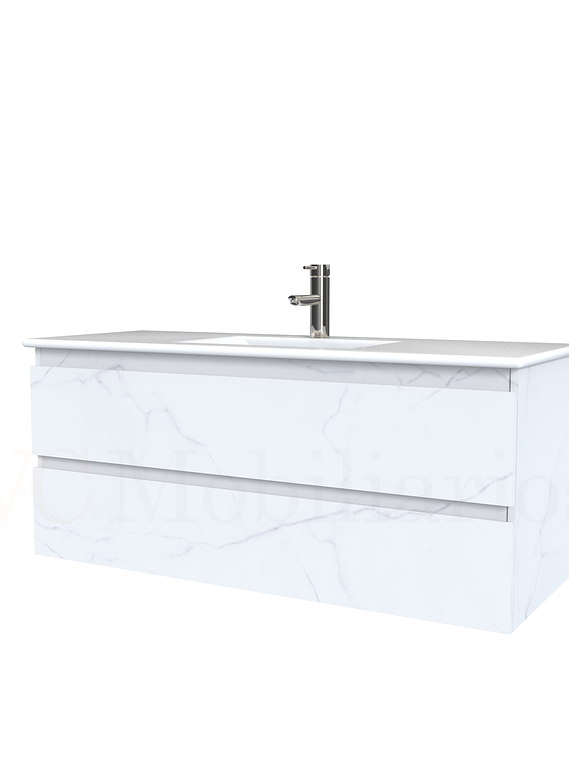 Mueble vanitorio aereo con cubierta de loza de 100 cm / M3-1001-A / Marmara 1