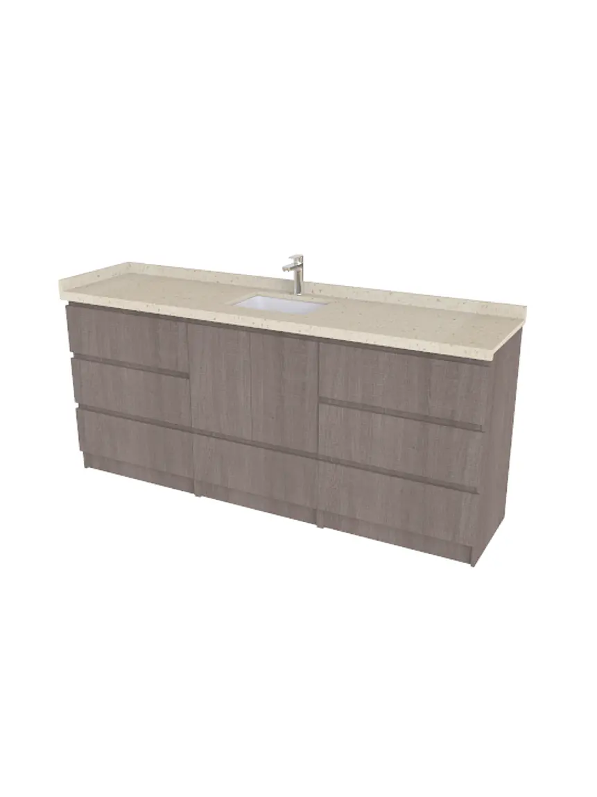Mueble Vanitorio al piso simple con cubierta de cuarzo de 200cm  M8-2034 1