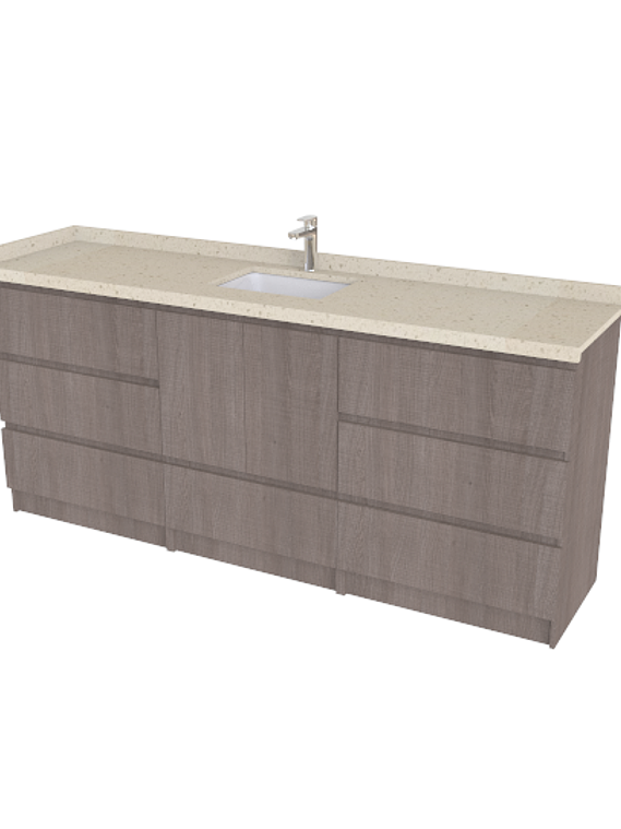 Mueble Vanitorio al piso simple con cubierta de cuarzo de 200cm  M8-2034 1