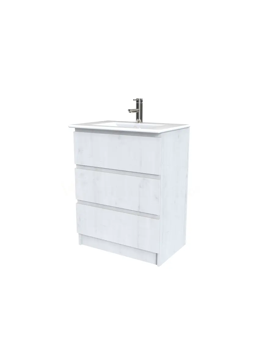 Mueble vanitorio al piso  de 60  cm con cubierta de loza M3-601  / Alaska 1