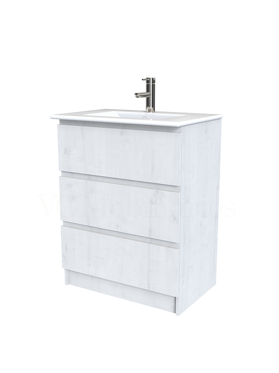 Mueble vanitorio al piso  de 60  cm con cubierta de loza M3-601  / Alaska 1