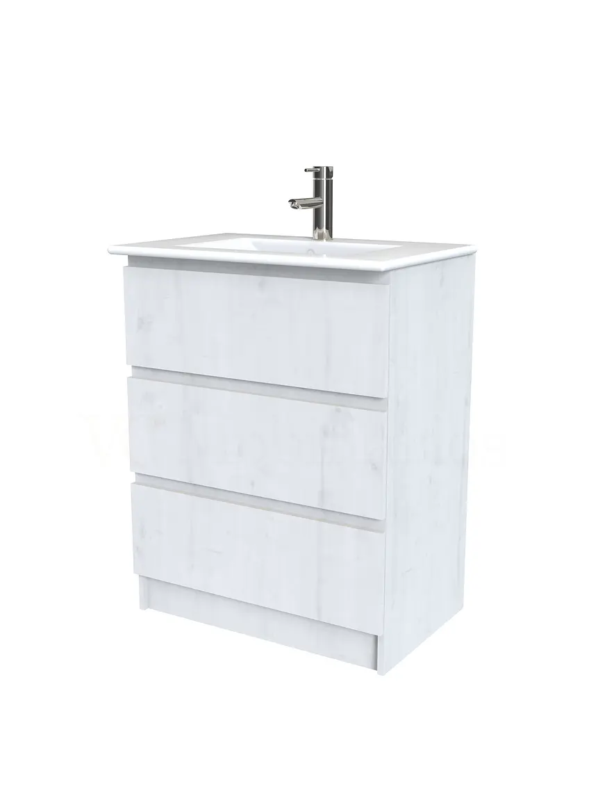 Mueble vanitorio al piso  de 60  cm con cubierta de loza M3-601  / Alaska 1