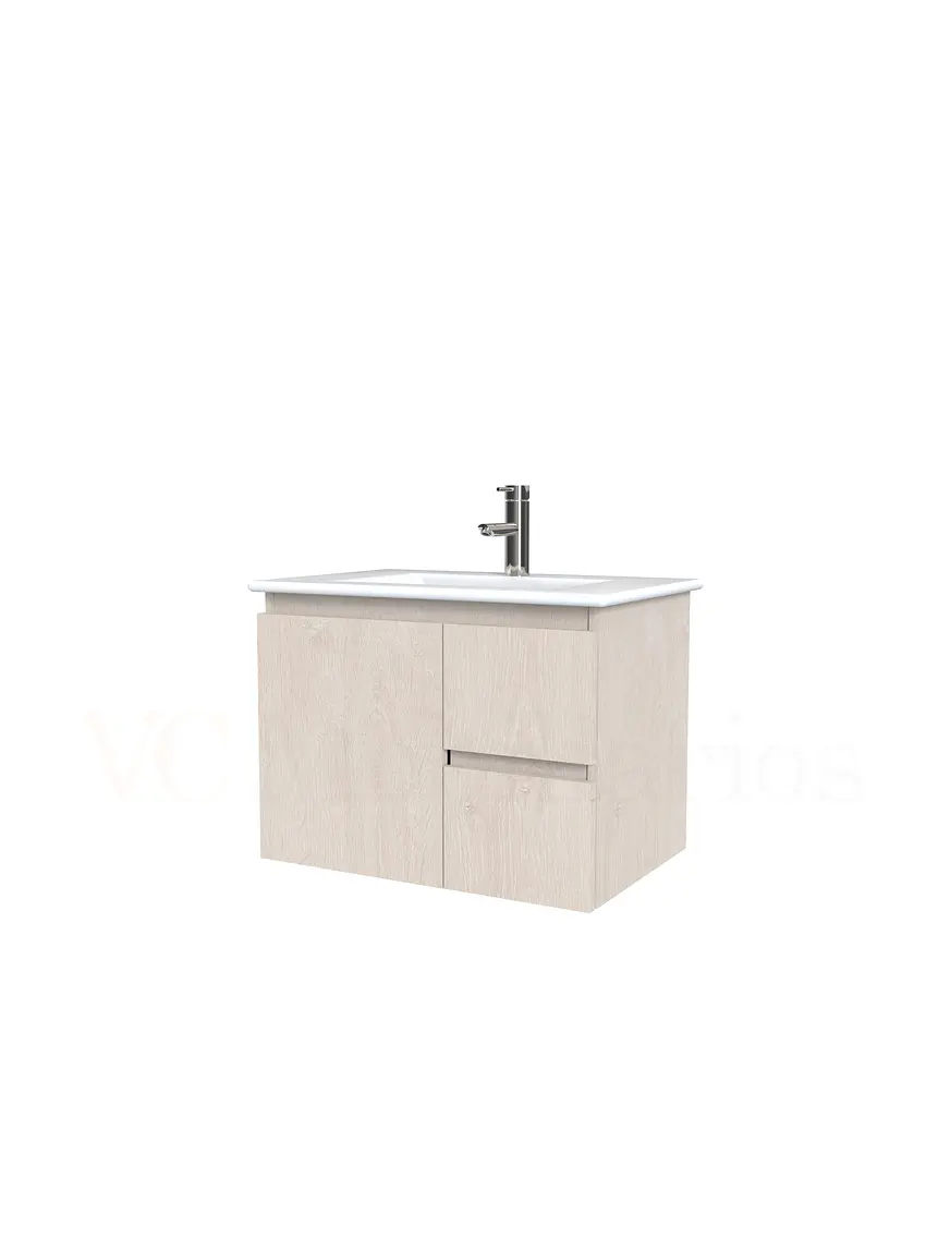 Mueble vanitorio aereo con cubierta de loza de 60 cm  /  M2-601-A / Provenzal 1