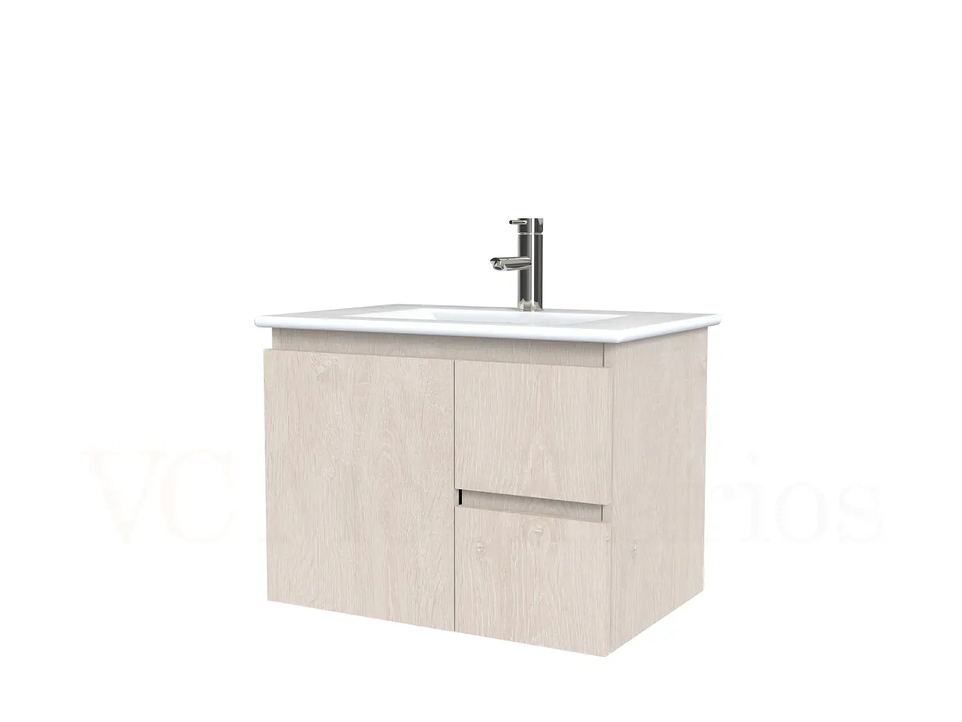 Mueble vanitorio aereo con cubierta de loza de 60 cm  /  M2-601-A / Provenzal 1