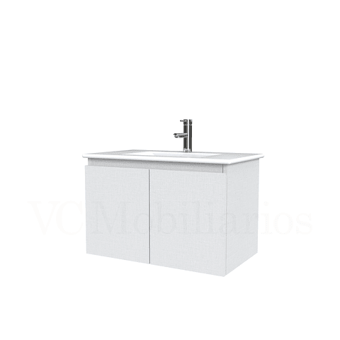 Mueble vanitorio aereo con cubierta de loza de 70 cm  /  M0-701-A / Giorno