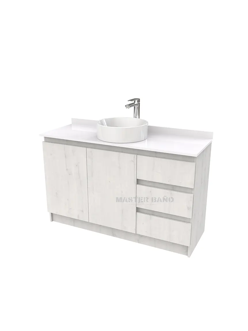 Mueble Vanitorio al piso para lavamanos sobreponer simple de 120 cm M2-1230-SPA / Alaska 1
