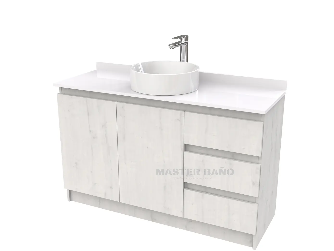 Mueble Vanitorio al piso para lavamanos sobreponer simple de 120 cm M2-1230-SPA / Alaska 1