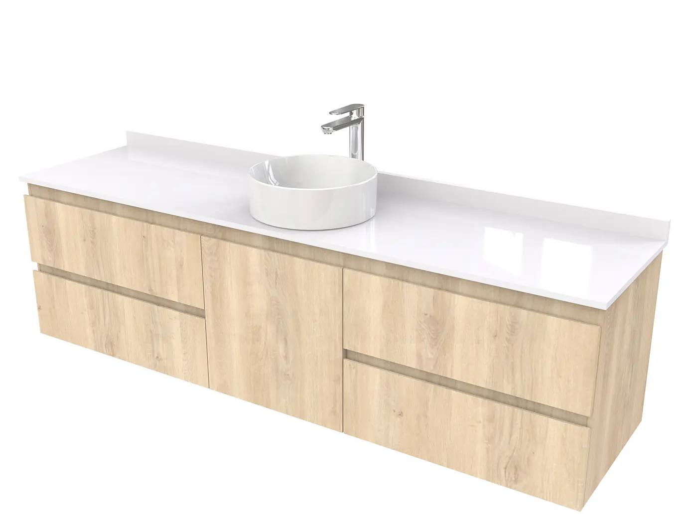 Mueble Vanitorio  aereo para lavamanos sobreponer simple de 180 cm M2-1830-SPA / Jerez 1