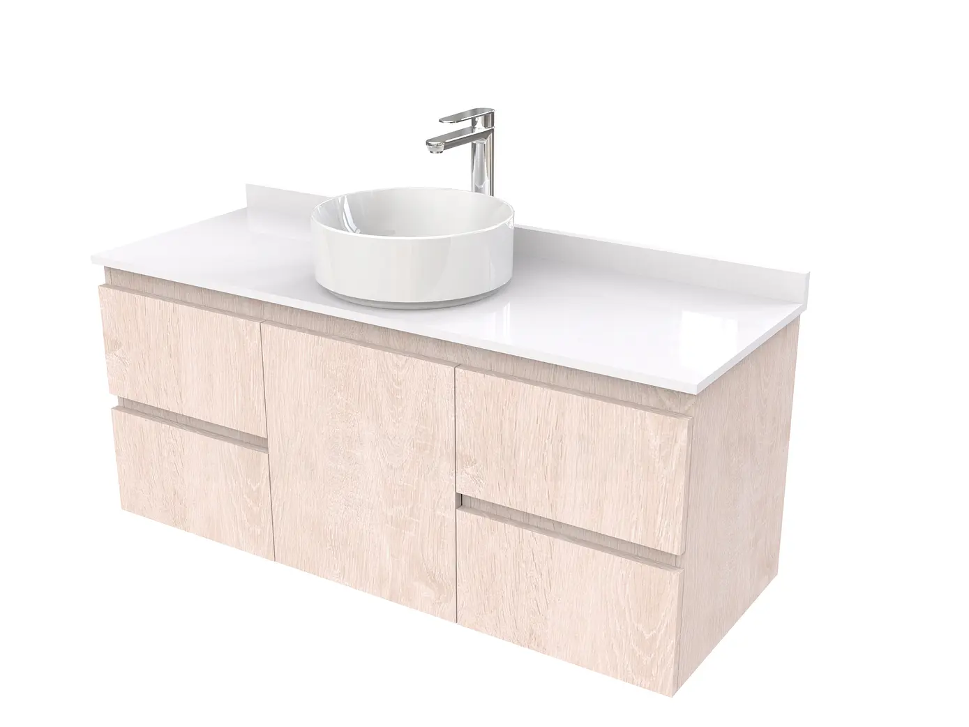 Mueble Vanitorio  aereo para lavamanos sobreponer simple de 130 cm M2-1330-SPA / Provenzal 1