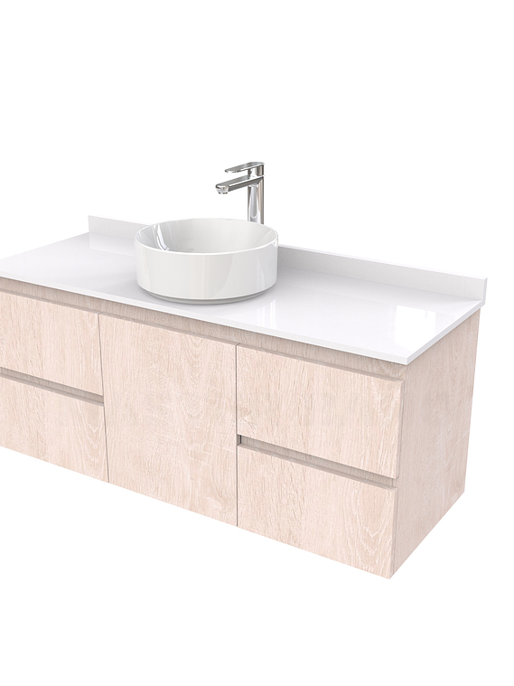 Mueble Vanitorio  aereo para lavamanos sobreponer simple de 130 cm M2-1330-SPA / Provenzal 1