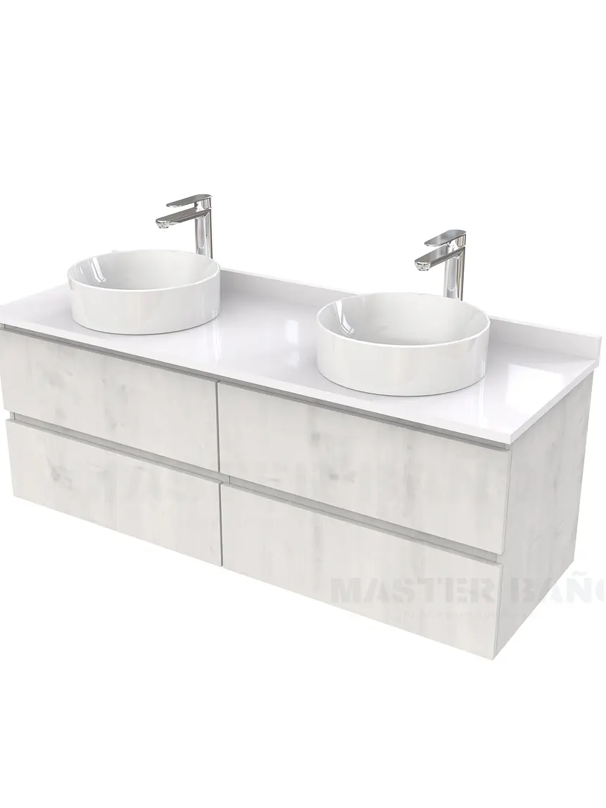 Mueble Vanitorio  para lavamanos sobreponer simple de 160 cm M4-1630-SPA / Alaska 1