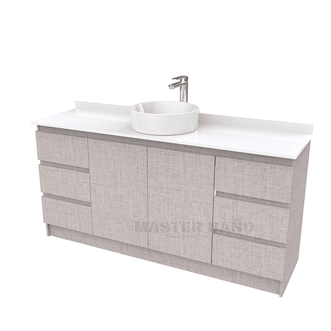 Mueble Vanitorio al piso para lavamanos sobreponer simple de 160 cm M2-1630-SPA / Notte