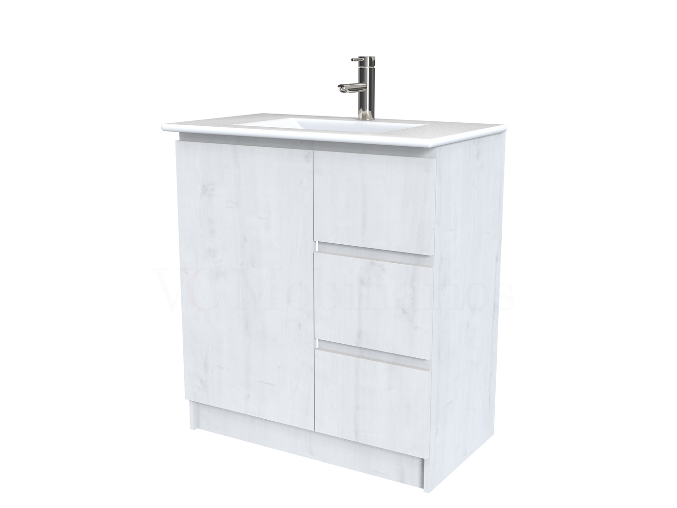 Mueble vanitorio al piso  de 70  cm con cubierta de loza M2-701  / Alaska 1