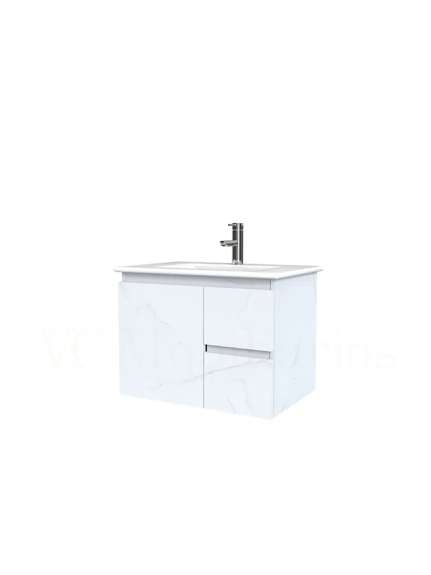 Mueble vanitorio aereo con cubierta de loza de 60 cm  /  M2-601-A / Marmara 1