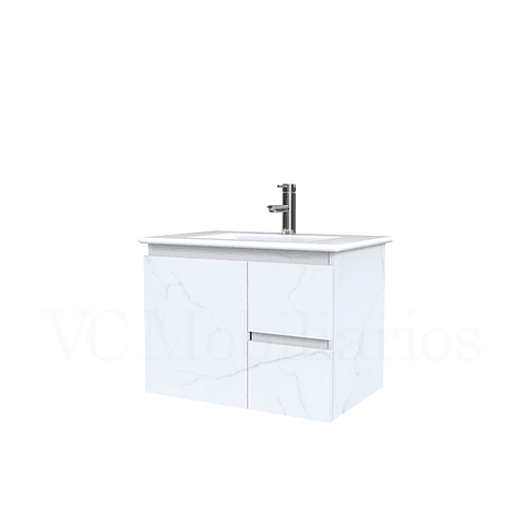 Mueble vanitorio aereo con cubierta de loza de 60 cm  /  M2-601-A / Marmara