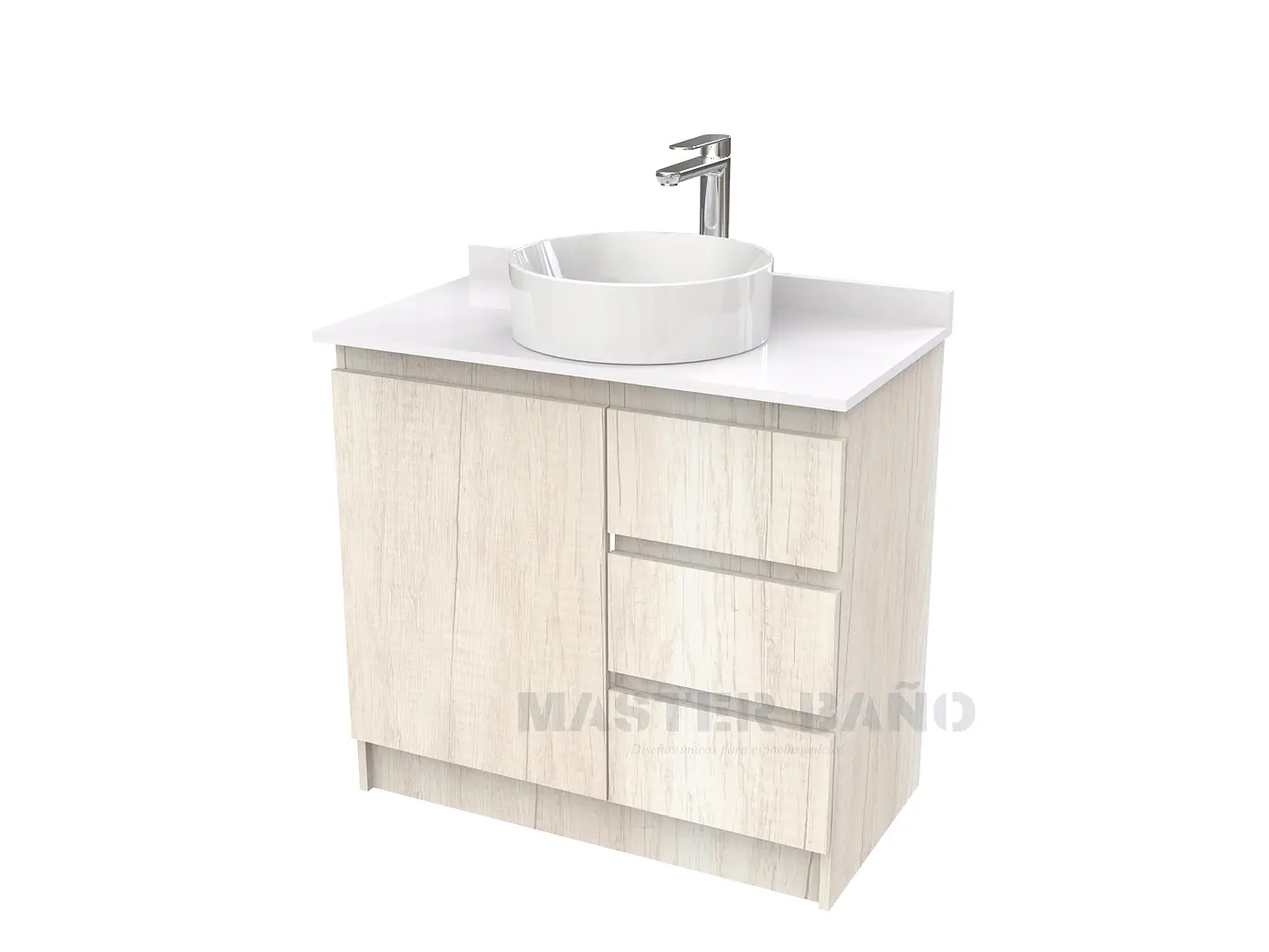 Mueble Vanitorio al piso para lavamanos sobreponer simple de 70 cm M2-730-SPA / Toscana 1