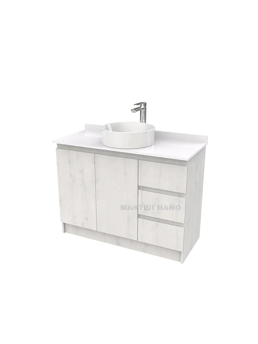 Mueble Vanitorio al piso para lavamanos sobreponer simple de 100 cm M2-1030-SPA / Alaska 1