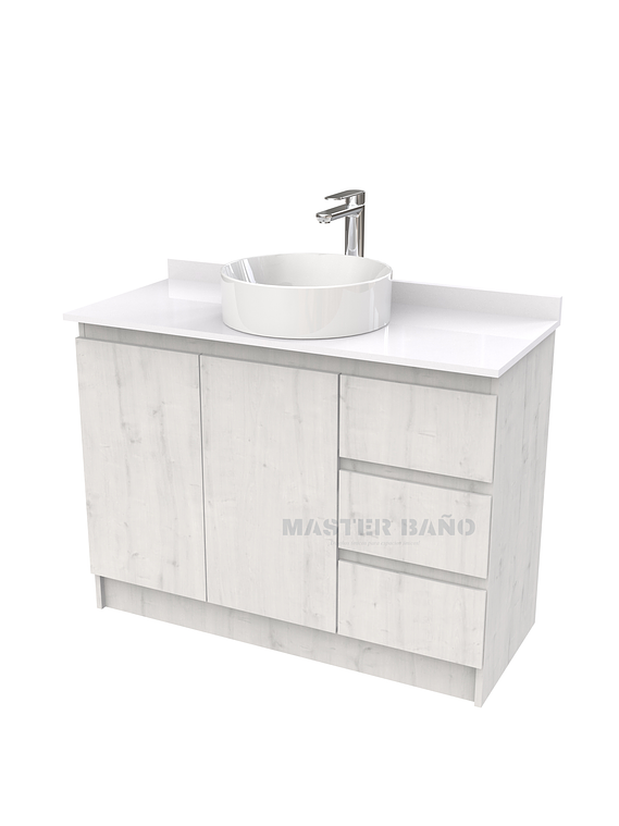 Mueble Vanitorio al piso para lavamanos sobreponer simple de 100 cm M2-1030-SPA / Alaska 1