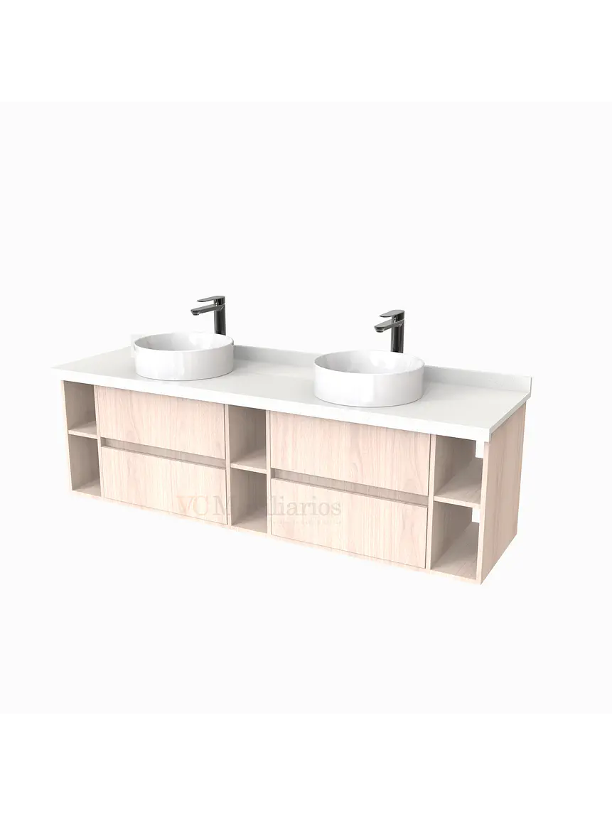 Mueble Vanitorio  para lavamanos sobreponer Doble de 170 cm M5-1730-SPA / Nougat 1