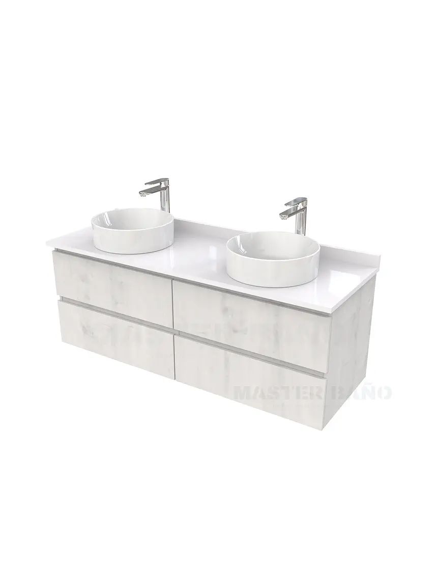 Mueble Vanitorio  para lavamanos sobreponer simple de 150 cm M4-1530-SPA / Alaska 1