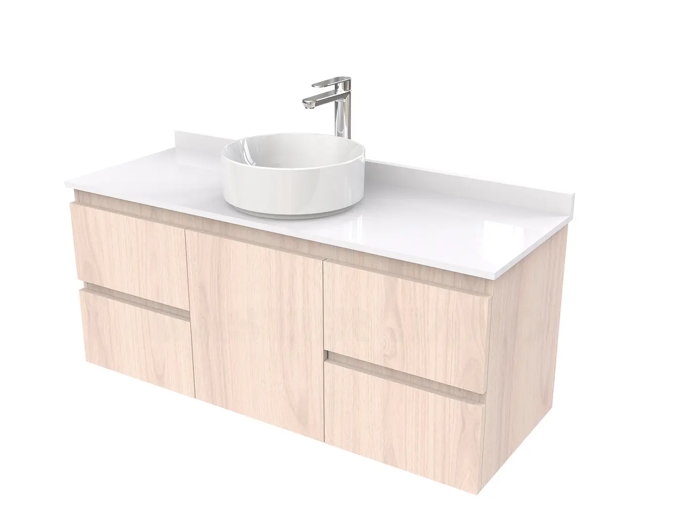 Mueble Vanitorio  aereo para lavamanos sobreponer simple de 130 cm M2-1330-SPA / Nougat 1