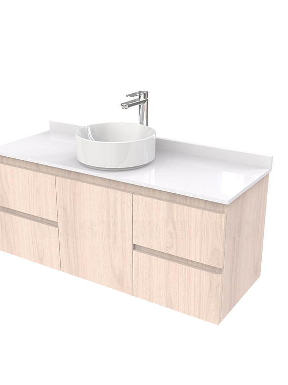 Mueble Vanitorio  aereo para lavamanos sobreponer simple de 130 cm M2-1330-SPA / Nougat 1