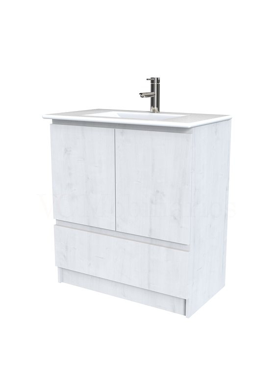 Mueble vanitorio al piso  de 80  cm con cubierta de loza M4-801  / Alaska 1