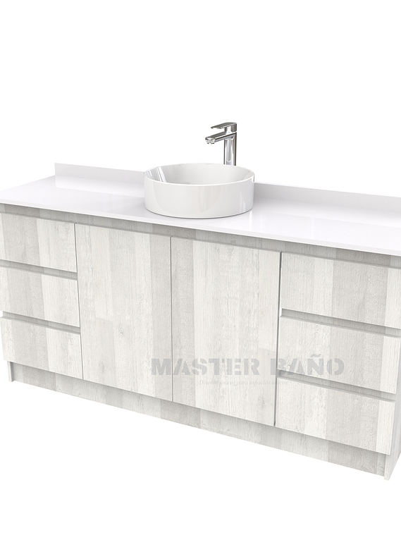 Mueble Vanitorio al piso para lavamanos sobreponer simple de 160 cm M2-1630-SPA / Legno 1