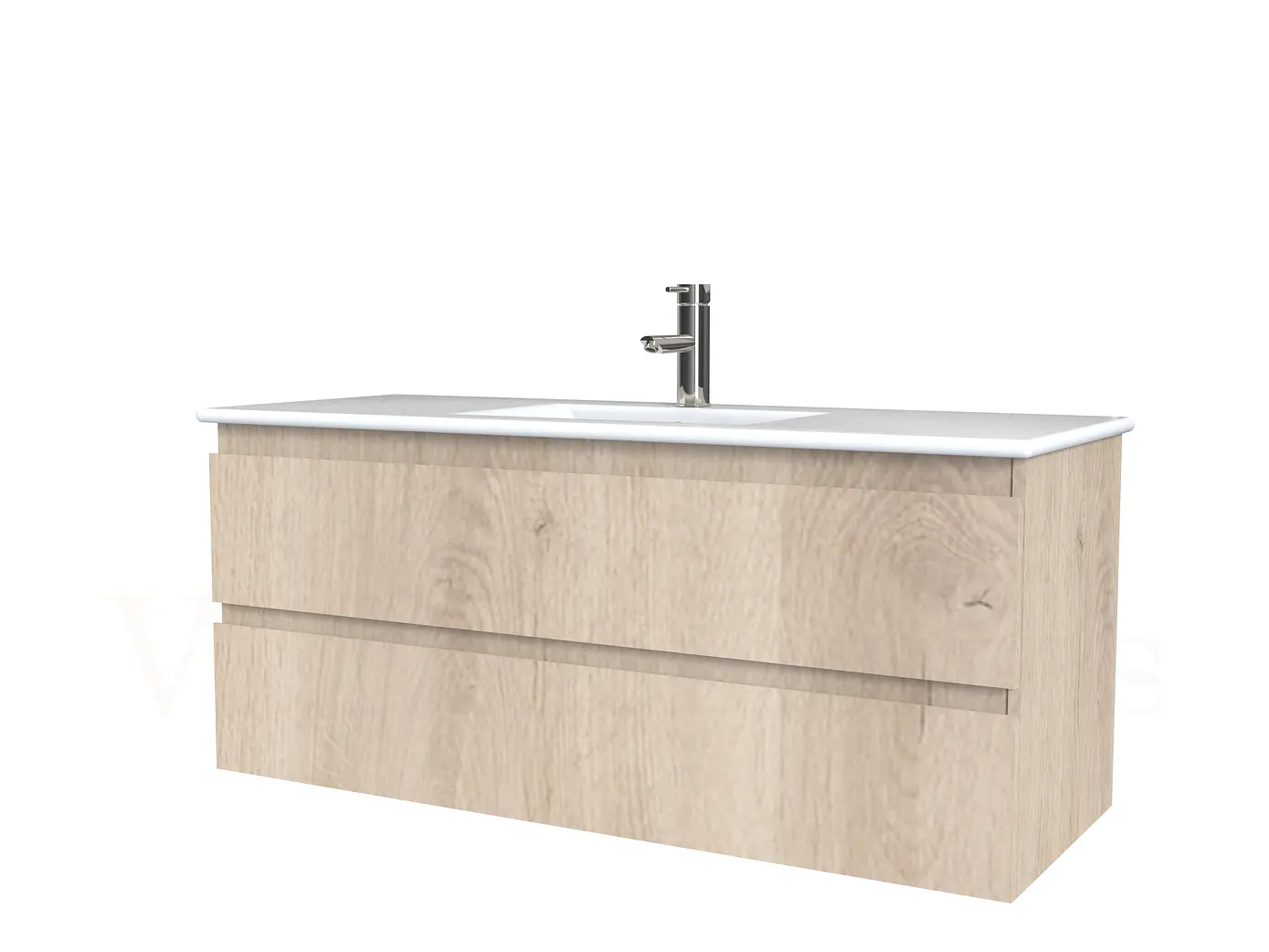 Mueble vanitorio aereo con cubierta de loza de 100 cm / M3-1001-A / Jerez 1