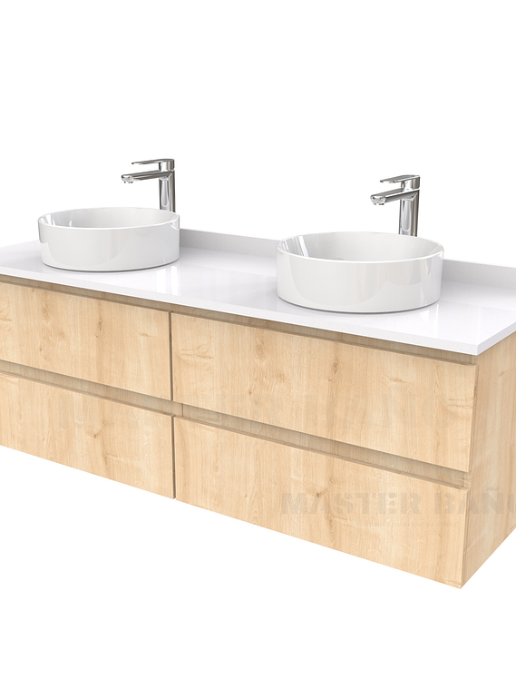 Mueble Vanitorio  para lavamanos sobreponer simple de 170 cm M4-1730-SPA / Rustico 1