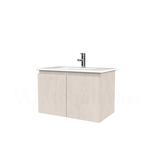 Mueble vanitorio aereo con cubierta de loza de 70 cm  /  M0-701-A / Provenzal