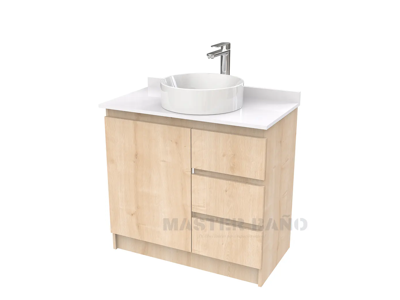 Mueble Vanitorio al piso para lavamanos sobreponer simple de 70 cm M2-730-SPA / Rustico 1