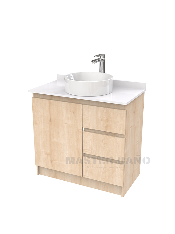 Mueble Vanitorio al piso para lavamanos sobreponer simple de 70 cm M2-730-SPA / Rustico 1